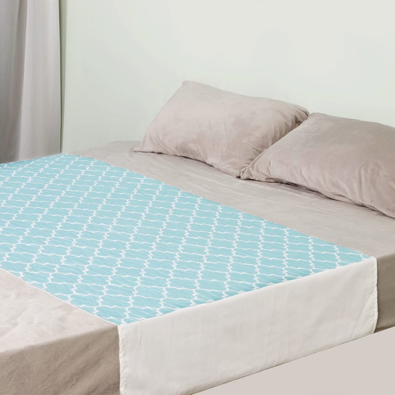 OUTCREATOR Saddle Style Bed Pad with Tuckin Sides 34 x 54 Reusable Incontinence Underpad Absorbent Waterproof Washable Quilted Tuckable Mattress Protector for Adults Elderly Kids Pets Green